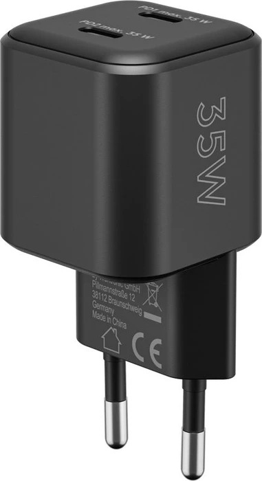 Wentronic Goobay USB-C PD GaN Dual-Schnellladegerät Nano 35W schwarz