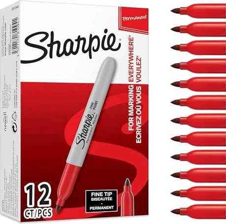 Sharpie Fine Point Permanentmarker rot, 12er-Pack