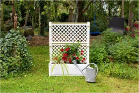 KHW Pflanzkasten mit Spalier zentral 100x43cm weiß