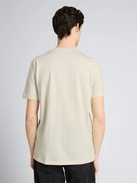 Tom Tailor Basic mit Logo-Print T-Shirt kurzarm natural white (Herren)