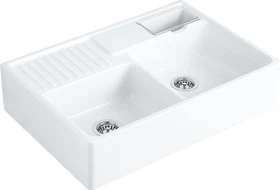 Villeroy & Boch Spülstein Becken rechts mit Ablauffernbedienung weiß alpin