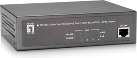 LevelOne FEP Desktop Switch, 5x RJ-45, 62W PoE+ (FEP-0511)