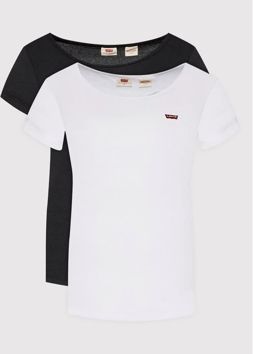 Levi's The Perfect 2er-Pack T-Shirt kurzarm white/mineral black (Damen)