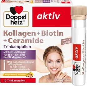 Doppelherz aktiv Kollagen 1000 + Biotin + Ceramide Ampullen, 10 Stück