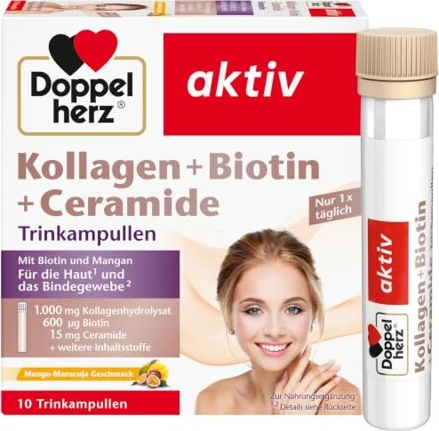 Doppelherz aktiv Kollagen 1000 + Biotin + Ceramide Ampullen, 10 Stück