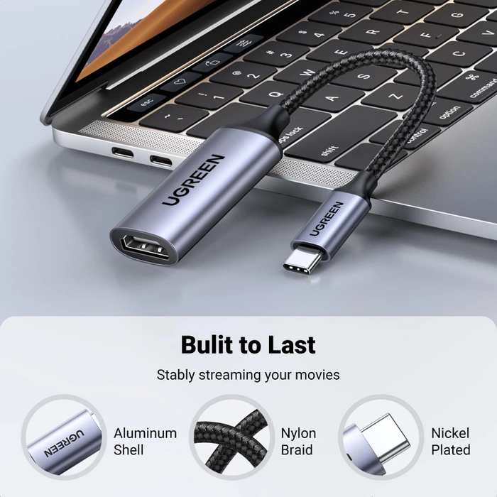Ugreen HDMI Adapterkabel, USB-C [Stecker] auf HDMI 2.0 [Buchse] 4K60Hz, Adapterkabel, 10cm