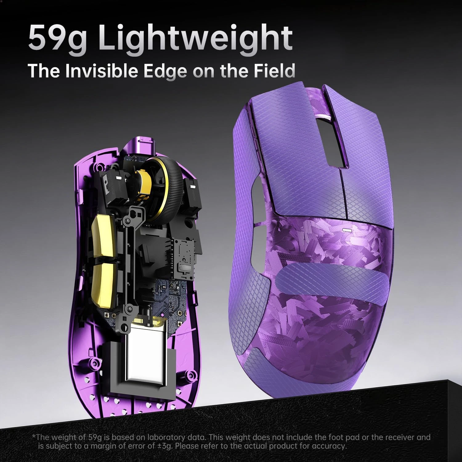 Attack Shark X11 Ultra Carbon Fiber 8KHz Wireless, Forged Purple
