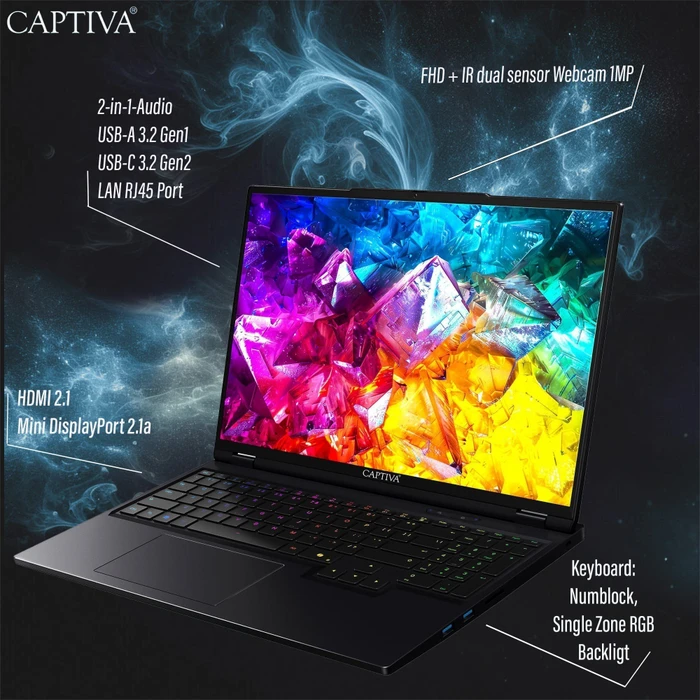 Captiva Ultimate Gaming R92-194, Ryzen 9 9955HX, 16GB RAM, 1TB SSD, GeForce RTX 5090, DE