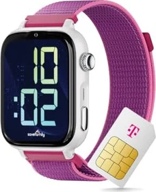 SaveFamily SaveWatch Plus 2 weiß mit Stoffarmband himbeere