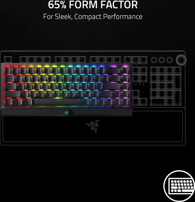 Razer BlackWidow V3 Mini HyperSpeed Phantom Edition, Razer YELLOW, USB/Bluetooth, US