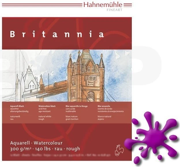 Hahnemühle Britannia Aquarell Zeichenpapier rau, 360x480mm, 12 Blatt