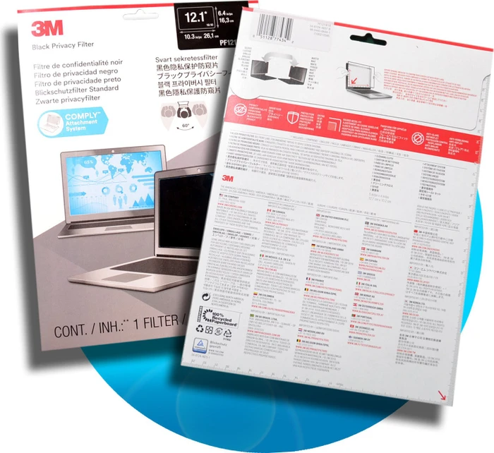 3M Notebook Privacy Filter PF121W1B 12.1" 16:10