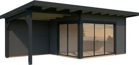 Palmako Andrea 11.2m²+7.9m² Slide Plus Gartenhaus dunkelgrau anthrazit