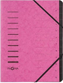 Pagna Ordnungsmappe, 12 Fächer, A4, rosa
