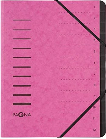 Pagna Ordnungsmappe, 12 Fächer, A4, rosa