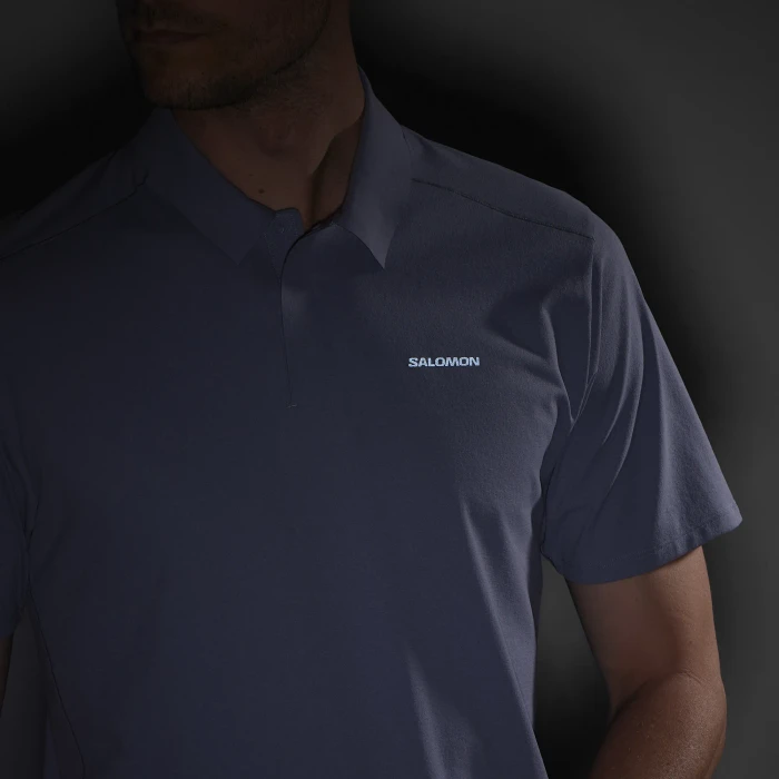 Salomon Trackline Poloshirt kurzarm blue granite (Herren)