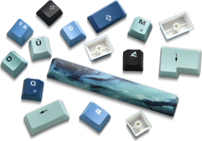 Sharkoon Skiller SGK50 S3 Ultimate Set, PBT, blau/schwarz, LEDs RGB, hot-swap, Gateron G Pro 3.0 YELLOW, USB, DE