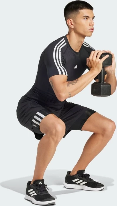adidas Techfit 3-Streifen Training Kompressionsshirt kurzarm schwarz (Herren)