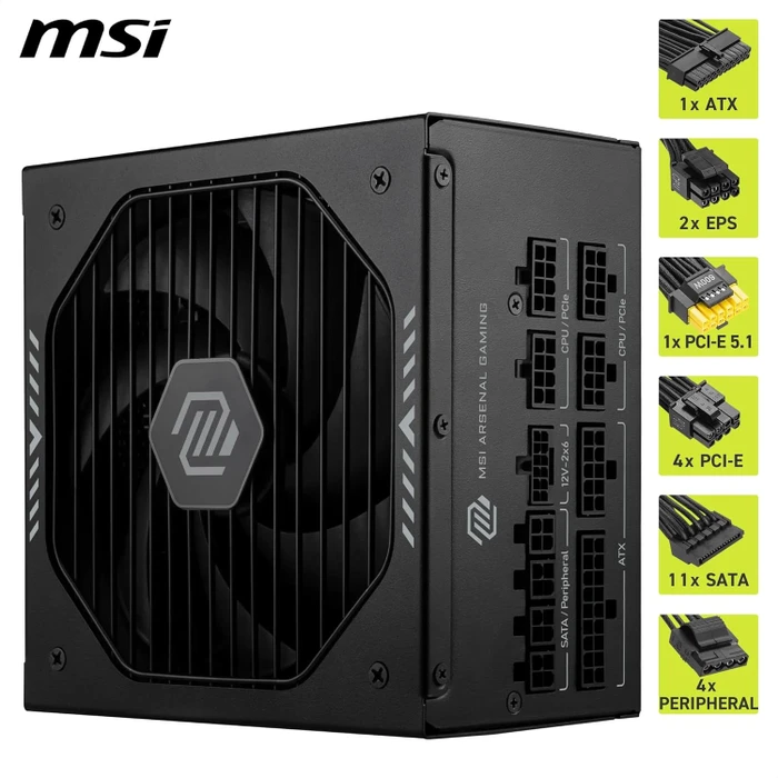 MSI MAG A1000GLS PCIE5 1000W, ATX 3.1