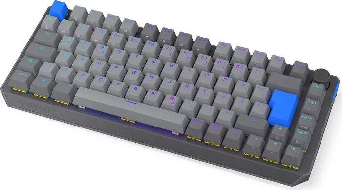 Endorfy Thock V2 75% Wireless, PBT, grau, LEDs RGB, hot-swap, Endorfy YELLOW, USB/Bluetooth, DE