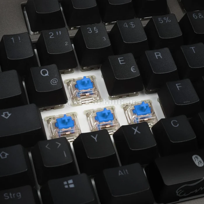 Ducky Shine 7 PBT grau, LEDs RGB, MX RGB BLUE, USB, DE