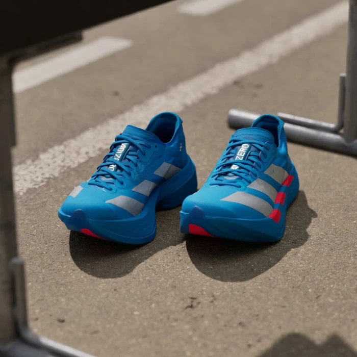 adidas Adizero Adios Pro 4 solar blue/silver metallic/lucid red (Damen)