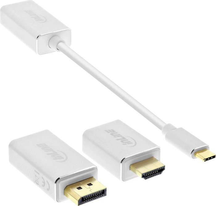 InLine USB Display Konverter Set 6-in-1 silber
