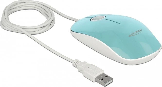 DeLOCK LED Maus türkis, USB