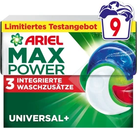 Ariel Universal+ MaxPower Pods Waschmittel, 9 Stück
