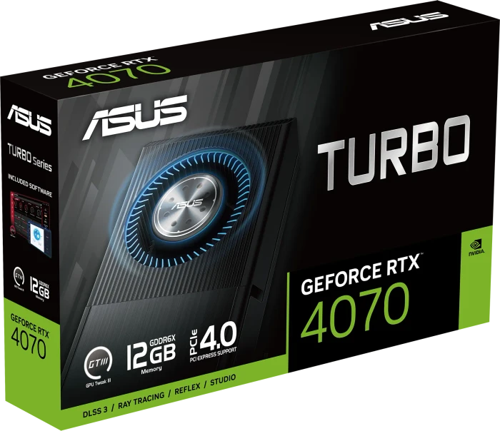 ASUS Turbo GeForce RTX 4070, TURBO-RTX4070-12G, 12GB GDDR6X, HDMI, 3x DP
