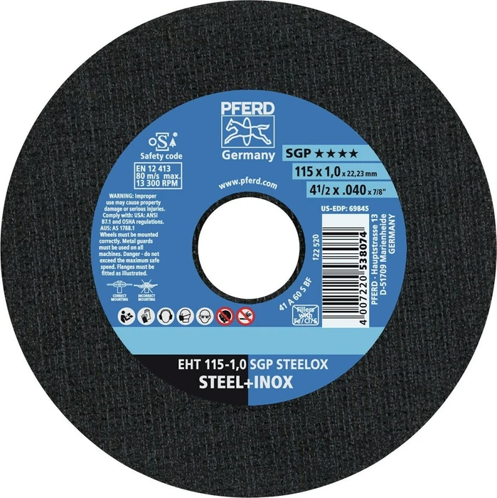 Pferd EHT 125-1.0 SGP STEELOX Trennscheibe, 125x1x22.23mm, 25 Stück