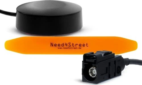 Need4Street DAB+ Antenne zum Nachrüsten des Autoradios, Stecker Fakra, Kabellänge 250cm, Autoantenne mit Verstärker für besten Empfang