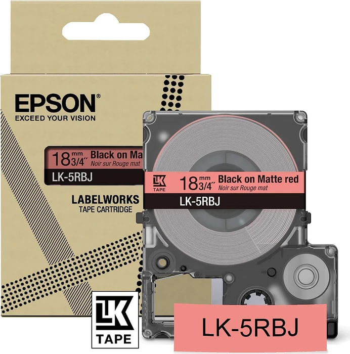 Epson LK-5RBJ Beschriftungsband, 18mm, schwarz/mattrot