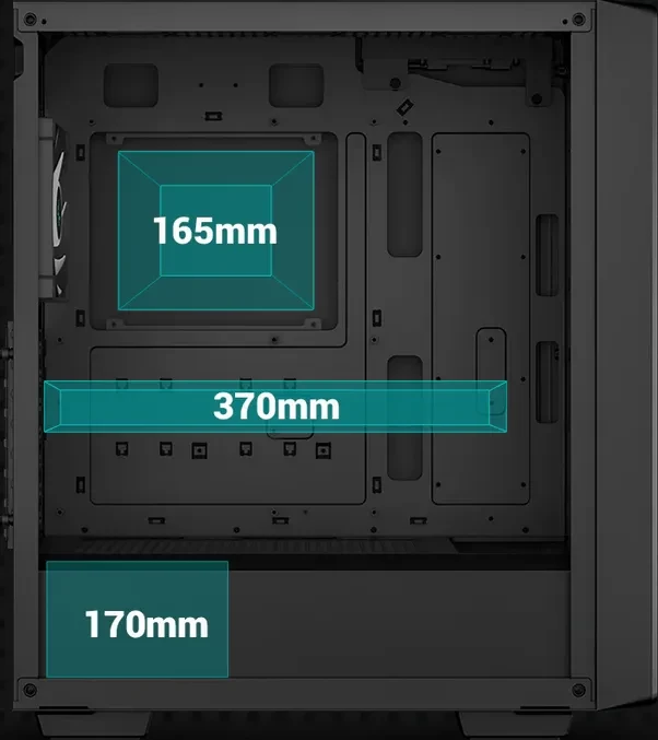 DeepCool CC560 [V2], schwarz, Glasfenster