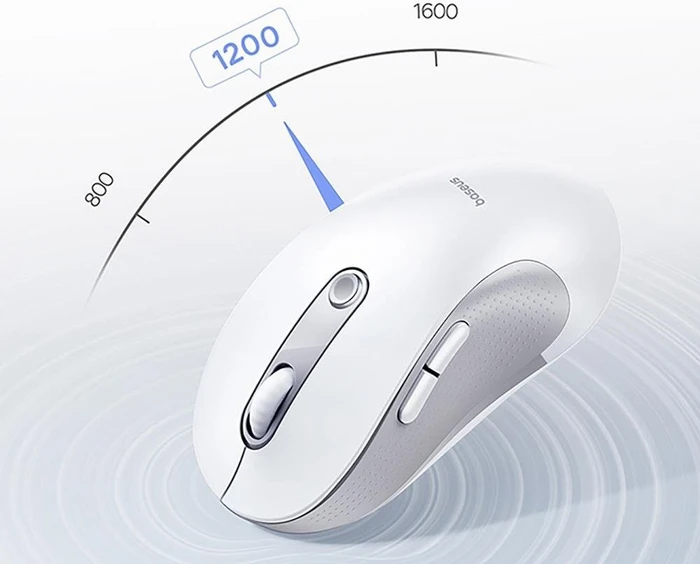 Baseus F02 Ergonomic 2.4G Mode Wireless Mouse, weiß/grau, USB