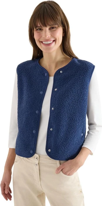 CECIL Teddy Rundhals Weste sporty denim blue (Damen)