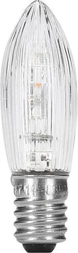Konstsmide Riffelkerze 14-55V LED Ersatzbirne für Weihnachtsbeleuchtung klar E10 0.3W, 3 Stück