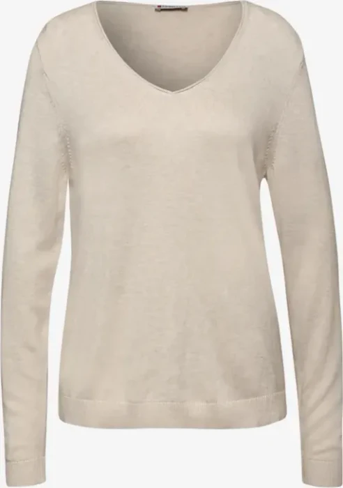 Street One V-Neck Pullover tusk cream mel. (Damen)