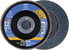 Pferd PFC 115 Z 80 PSF STEELOX POLIFAN Fächerschleifscheibe K80, 115x22.23mm, 10 Stück