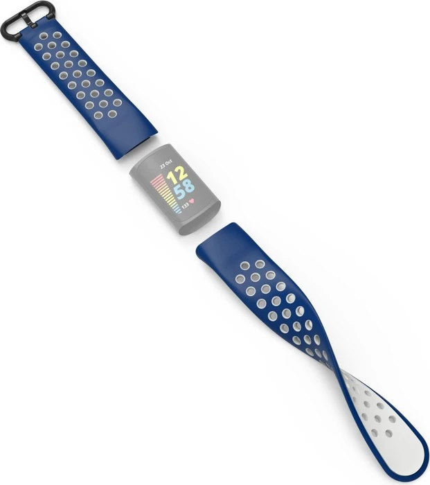 Hama Ersatzarmband für Fitbit Charge 5 Silikon blau/grau
