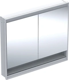 Geberit ONE Spiegelschrank ComfortLight, Nische, 2 Türen, UP-Montage, 105cm, weiß/Aluminium pulverbeschichtet