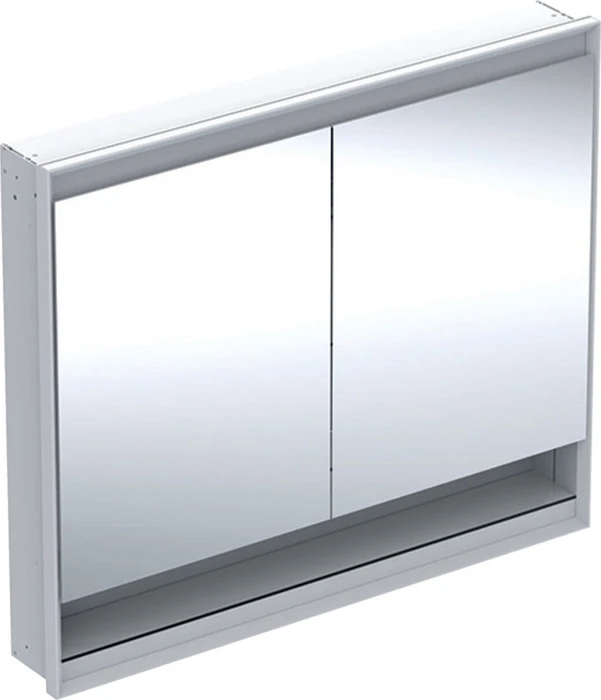 Geberit ONE Spiegelschrank ComfortLight, Nische, 2 Türen, UP-Montage, 105cm, weiß/Aluminium pulverbeschichtet