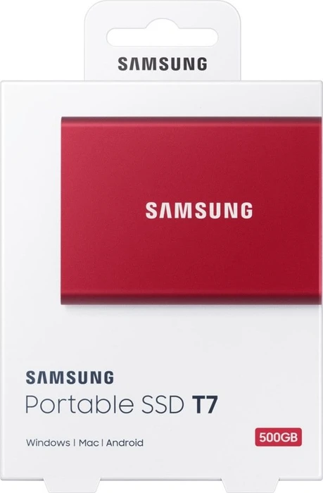 Samsung Portable SSD T7, rot, 500GB, USB-C 3.1