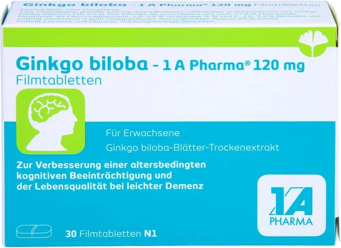 1A Pharma Ginkgo biloba 120mg Filmtabletten, 30 Stück