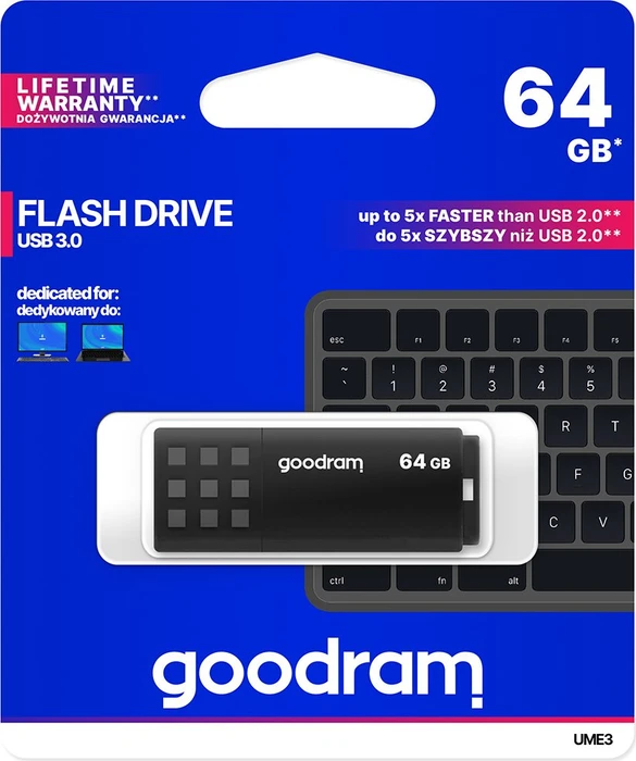 goodram UME3 64GB schwarz, USB-A, USB 3.2 Gen 1×1