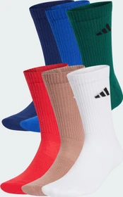 adidas Cushioned Crew Socken royal blue/dark blue/warm clay/pure ruby, 6 Paare