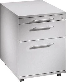 Hammerbacher Solid Container VAC20, Relinggriff, grau/grau, Rollcontainer