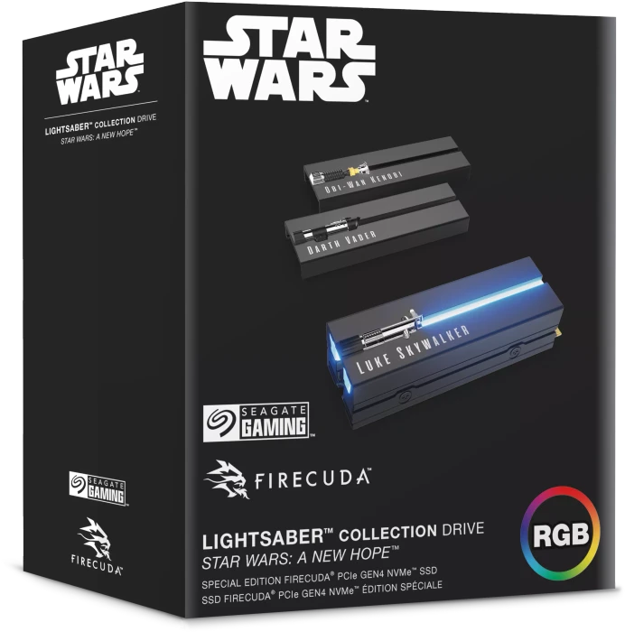 Seagate FireCuda 530 Heatsink SSD +Rescue - Lightsaber Collection Special Edition 2TB, M.2 2280 / M-Key / PCIe 4.0 x4, Kühlkörper