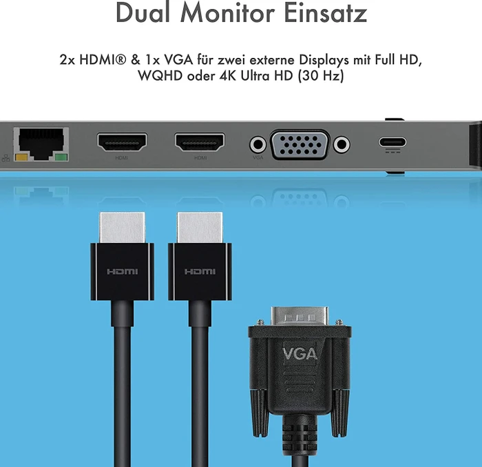 RaidSonic Icy Box IB-DK2106-C Multiport-Adapter, USB-C 3.0 [Stecker]