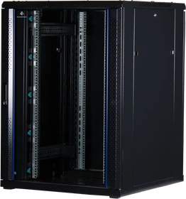Rockstable 19" Serverschrank 22HE, Sicherheitsglastür, IP2X, schwarz, 800mm tief